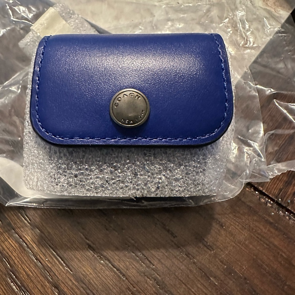 Coach Blue Leather Ear Bud Pro Case